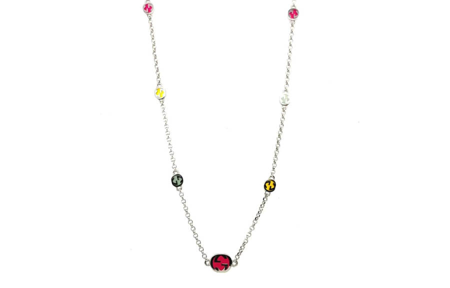 GUCCI GUCCI Sterling Silver Interlocking G Necklace