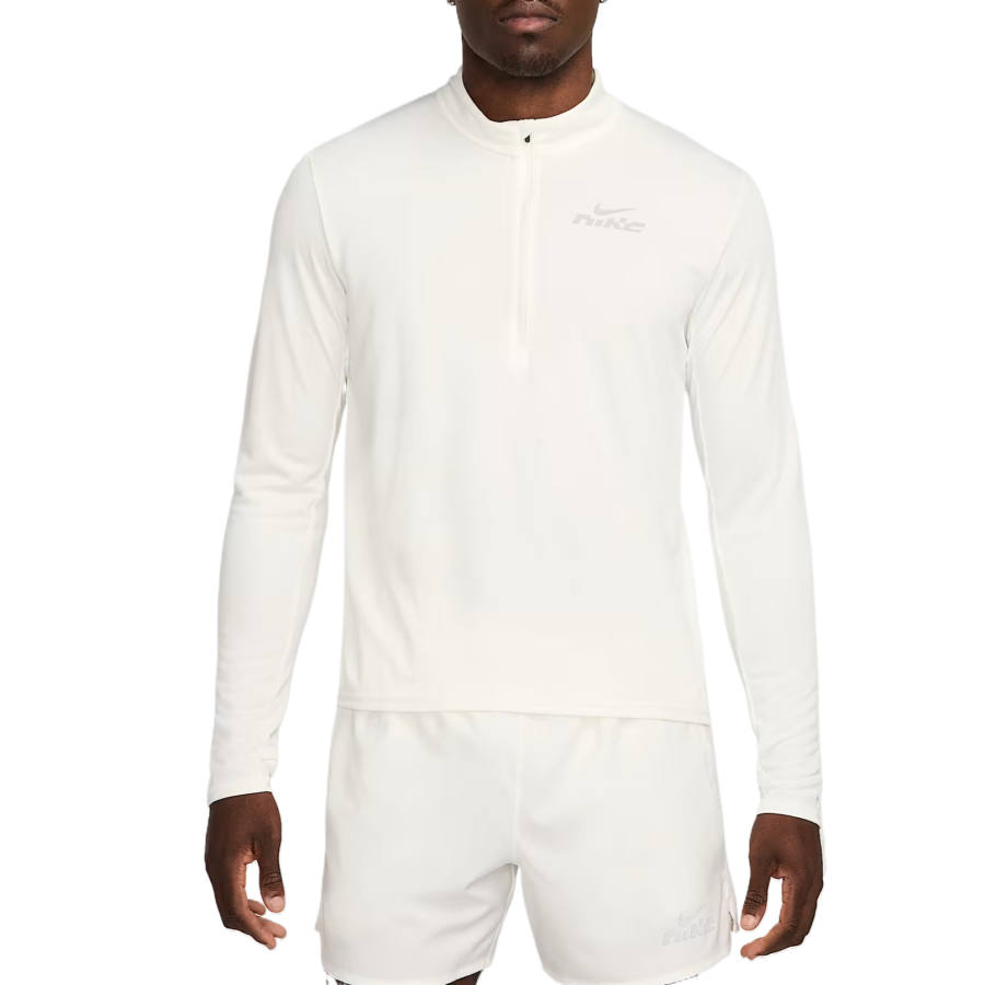 Nike Nike Dri Fit T Shirts Men's Ivory White Stand Collar Moderate Straight Fit