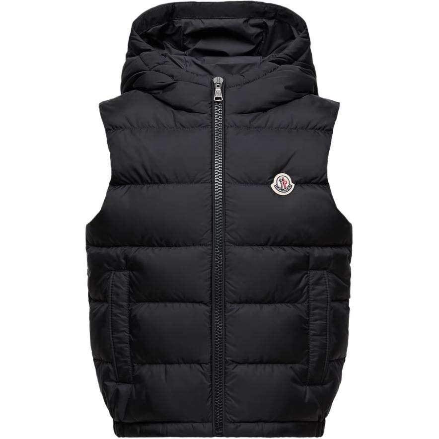 Moncler Down Vest Fudo Hooded Down Gilet Black Kids'