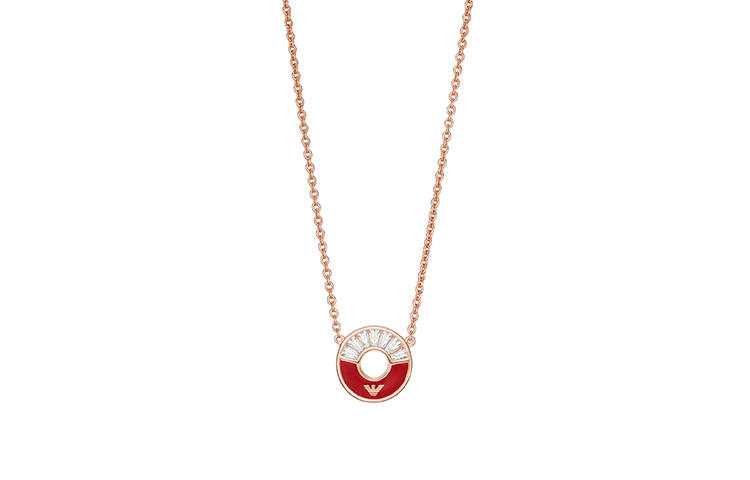 EMPORIO ARMANI 925 Sterling Silver Necklaces Women's Red