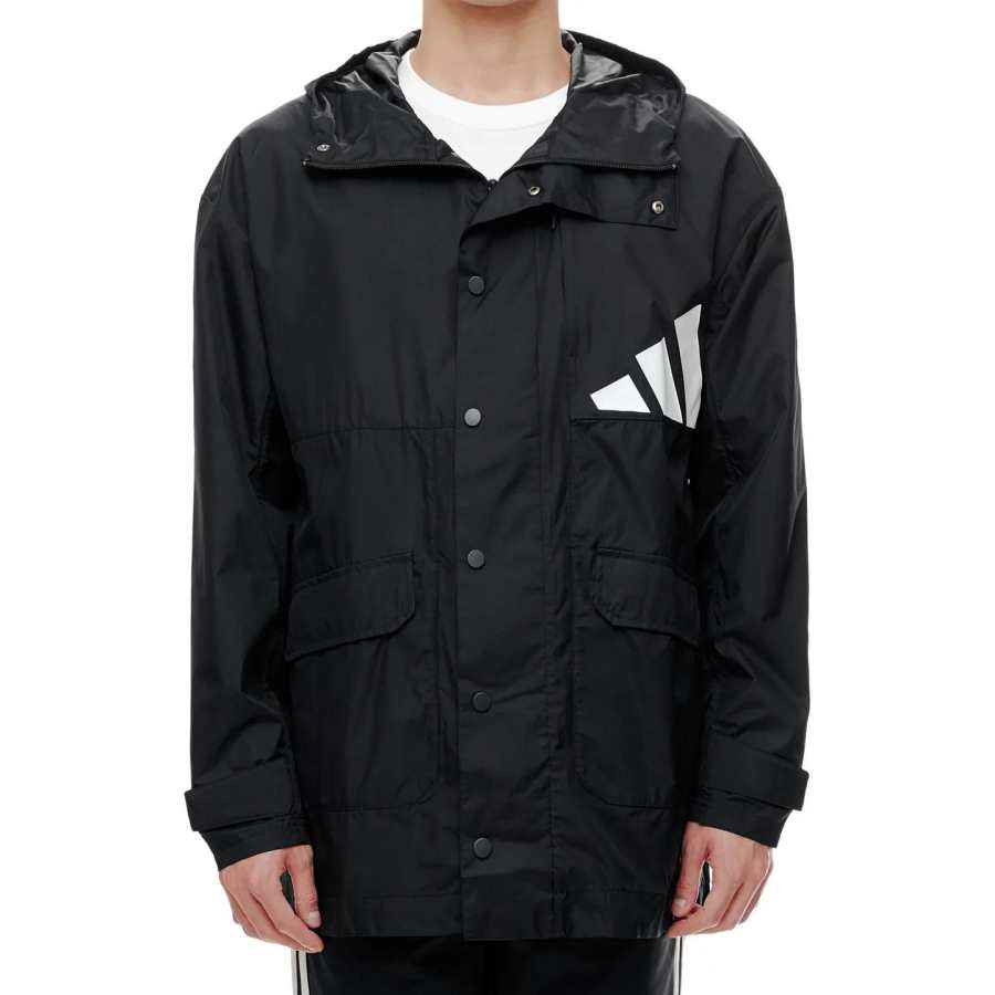 Adidas Adidas Parka Coats Men's Black Hooded Moderate
