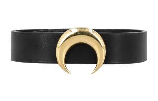 Marine Serre Leather Moon Choker Necklace