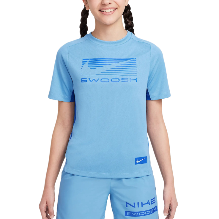 Nike Nike Dri FitSwoosh T Shirt Blue Transcend Kids'