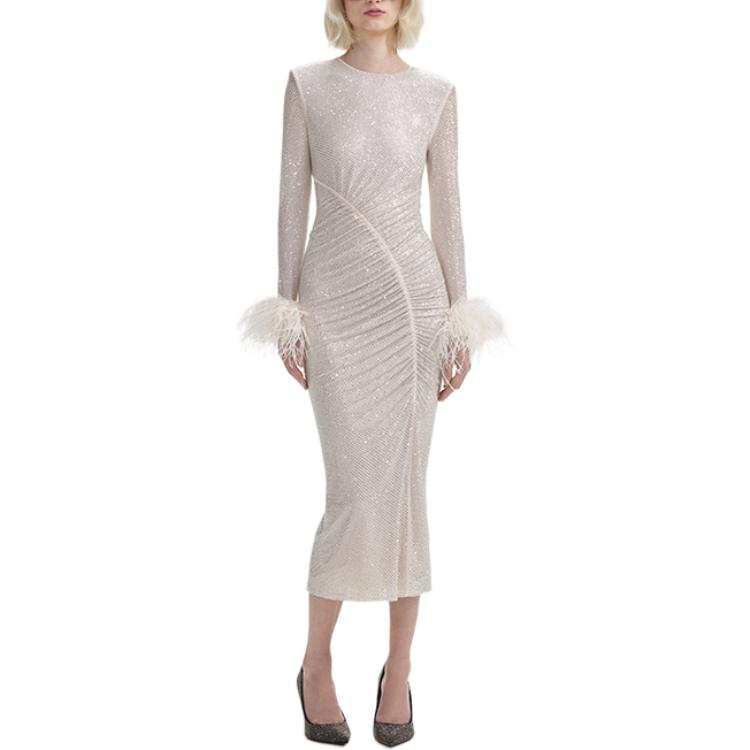 Self-portrait Self portrait Long Sleeved Dress Women's Ivory White