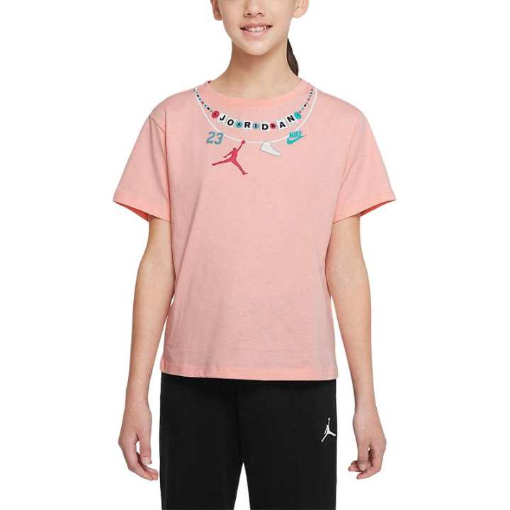 Jordan Jordan T Shirt Bleached Coral Red Kids'