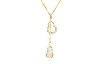 QIMEILA Hetian Jade Necklaces Pale Greenish White Jade Women's