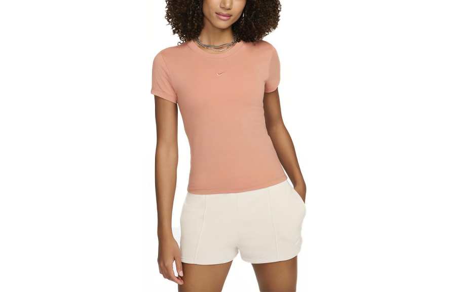 Nike Nike T Shirts Women's Carmine Crew Neck Moderate Straight Fit