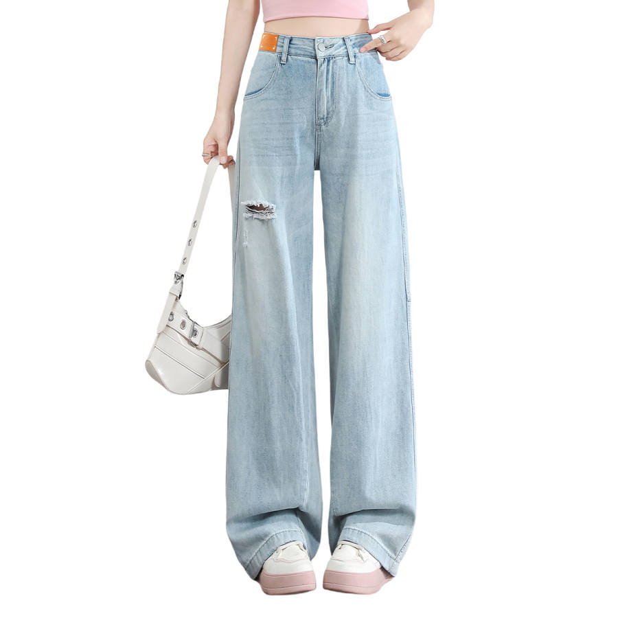 BALENO Jeans Women's Light Blue Thin Straight Fit Pants