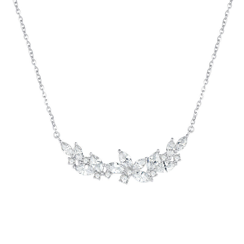 CHOW TAI SENG 925 Sterling Silver Synthetic Cubic Zirconia Necklaces Women's
