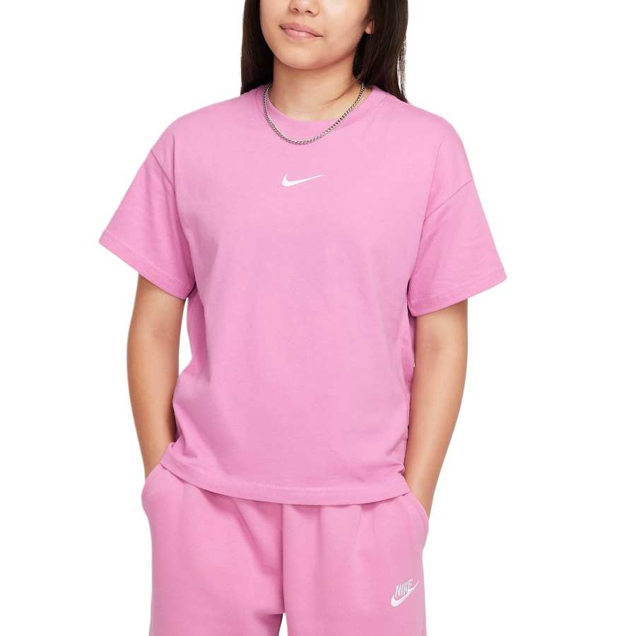 Nike Nike Sportswear Essentials T Shirt Magic Flamingo Teenagers