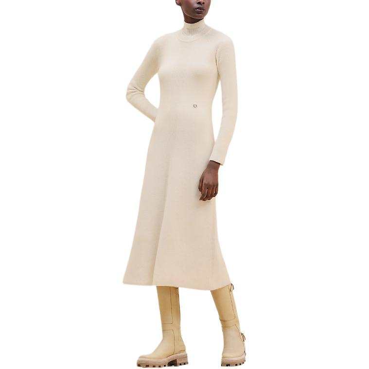 HERMES FW24 Long Sleeved Dress Women's White