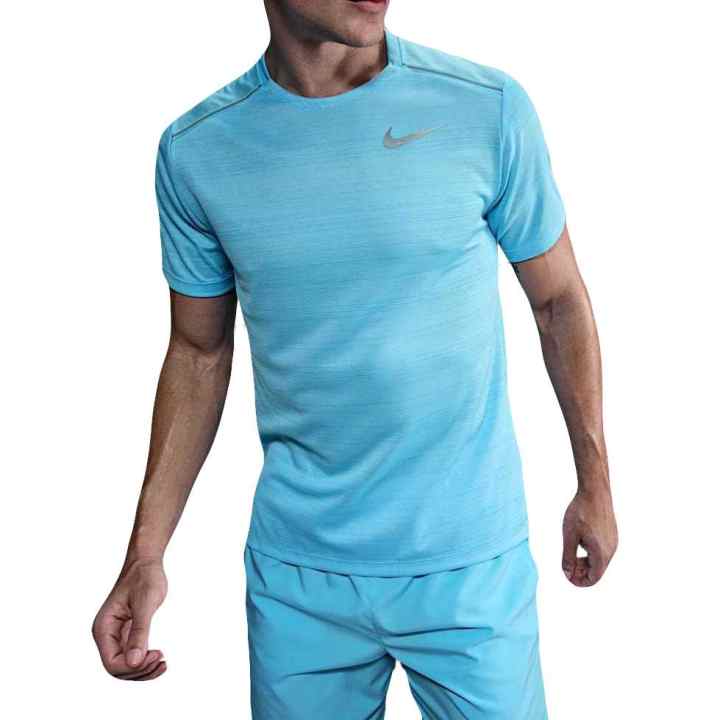 Nike Nike Swoosh T Shirts Men's Blue Crew Neck Moderate