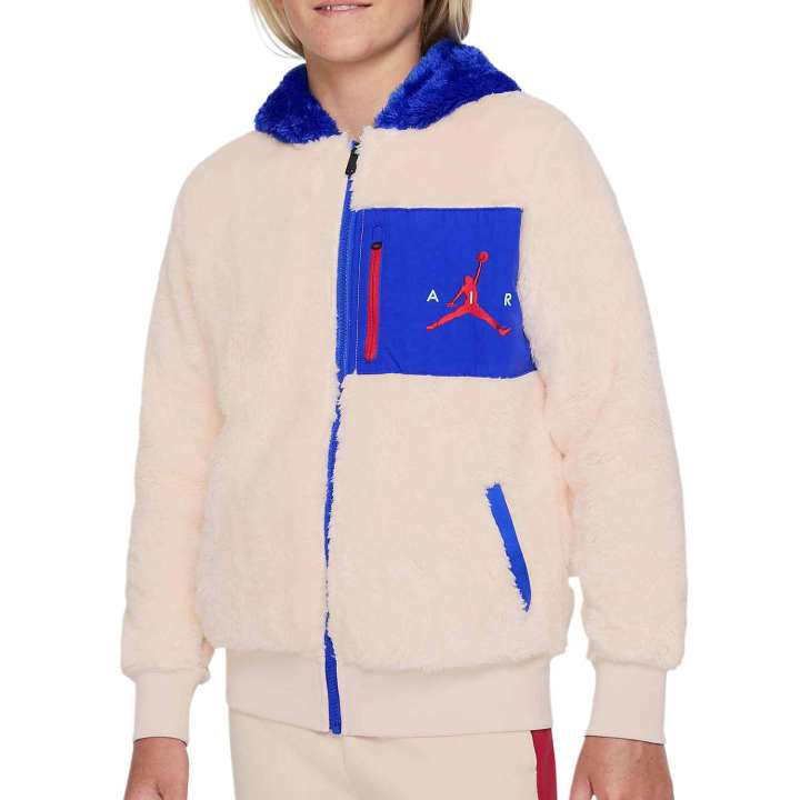 Jordan Jordan Velvet-feel Coat Kids' Ecru