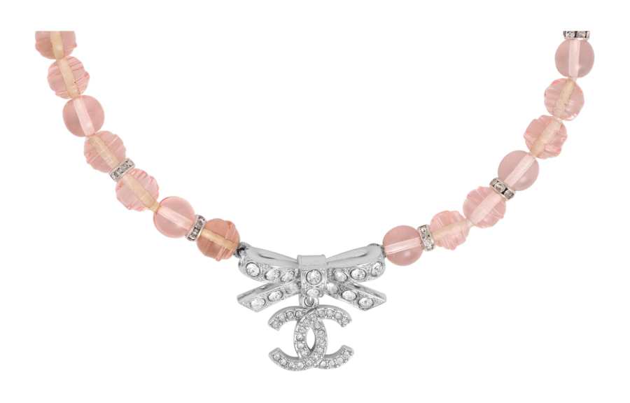 CHANEL CC Metal Necklaces Women's Pink