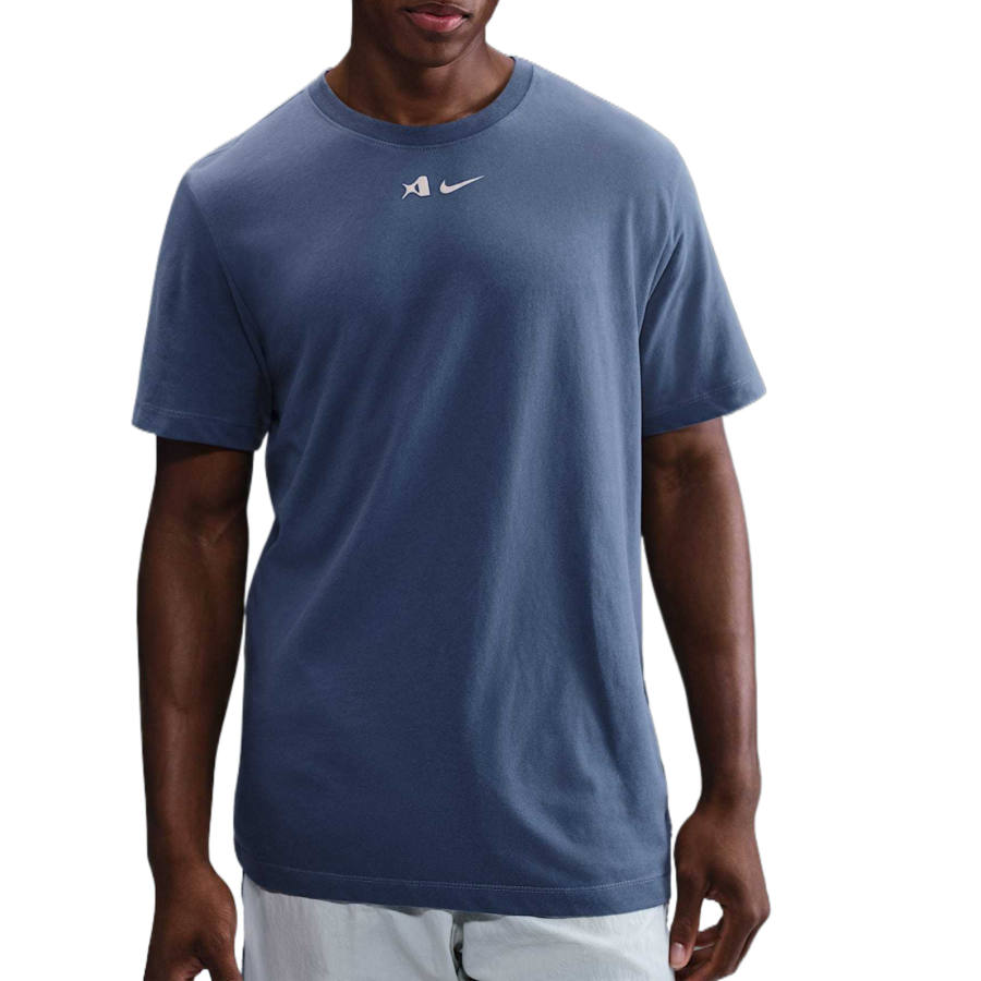 Nike Nike Dri Fit T Shirts Men's Blue Crew Neck Moderate Straight Fit