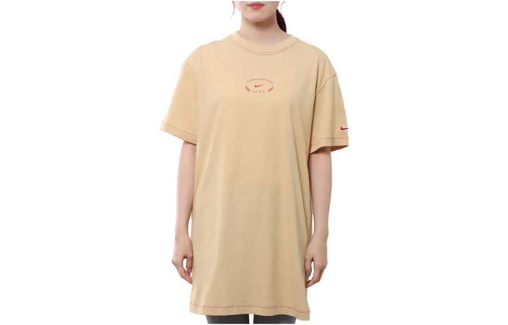 Nike Nike T Shirts Women's Beige Crew Neck Moderate Straight Fit