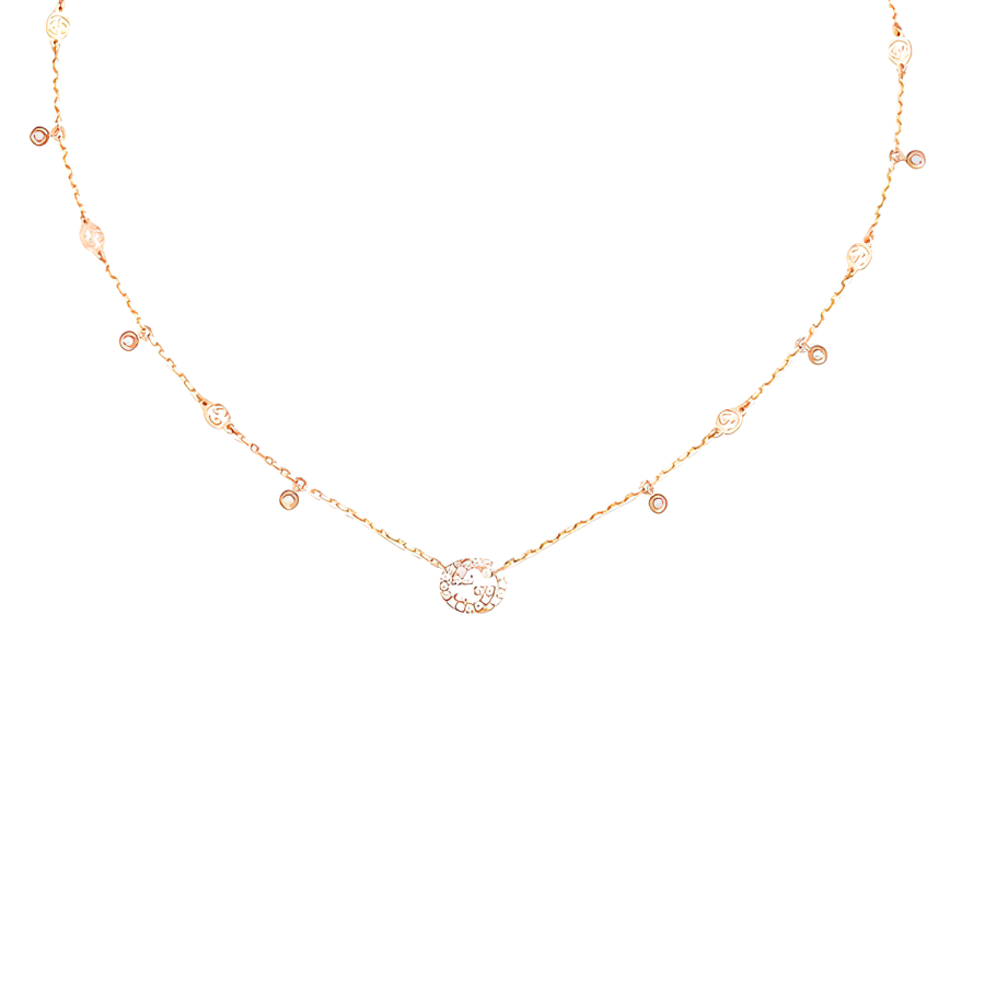 GUCCI Gucci Interlocking diamond 18k necklace