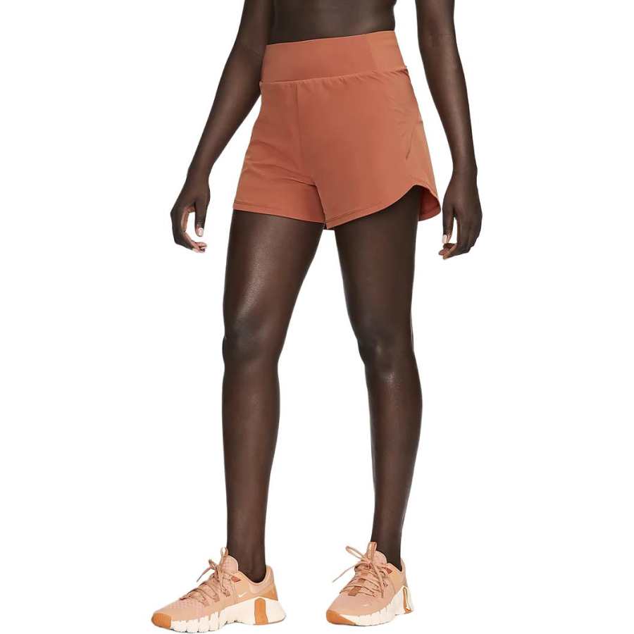 Nike Nike Fitness High Waisted 8cm Approx. Brief Lined Shorts Casual Shorts Women's Burnt Sunrise