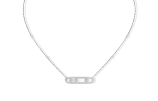 MESSIKA White Gold, White Zircon Necklaces Women's Silver