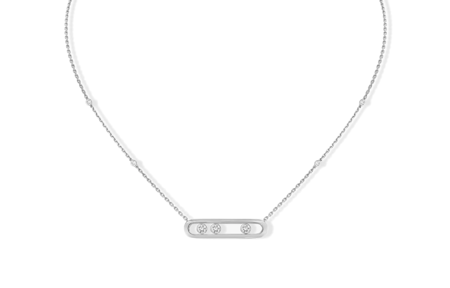 MESSIKA White Gold, White Zircon Necklaces Women's Silver