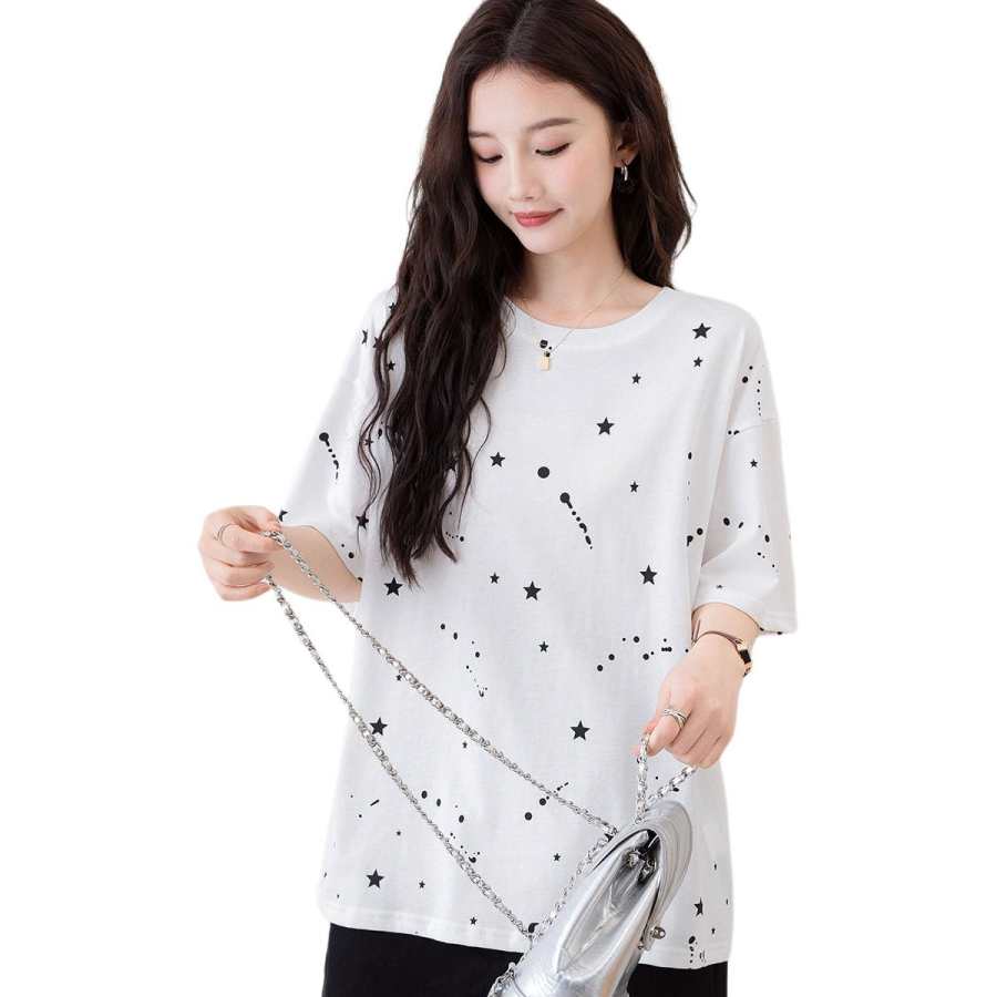 BALENO T Shirt Drop Shoulder Sleeve Summer Women's White