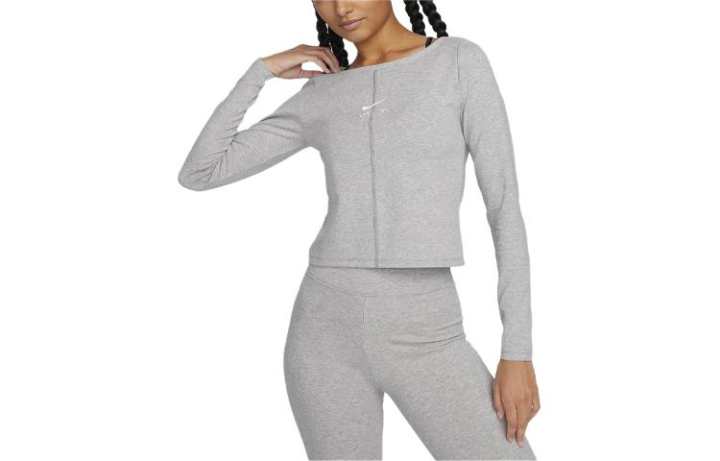Nike Nike T Shirts Women's Dark Gray Crew Neck Moderate Straight Fit