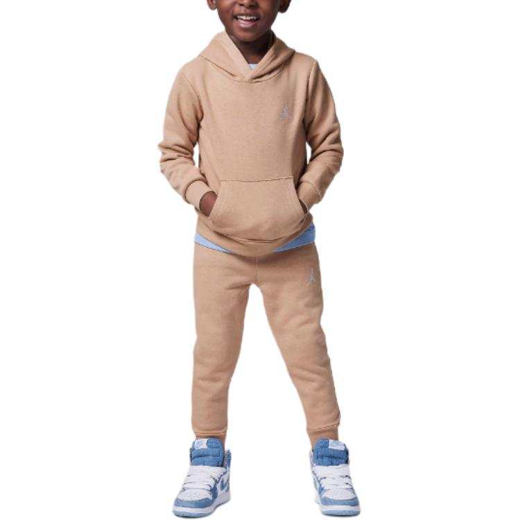 Jordan Jordan Kids' Apparel Toddler 2 Piece Pullover Hoodie Set Infant And Toddler Suit Light Umber Infant And Toddler