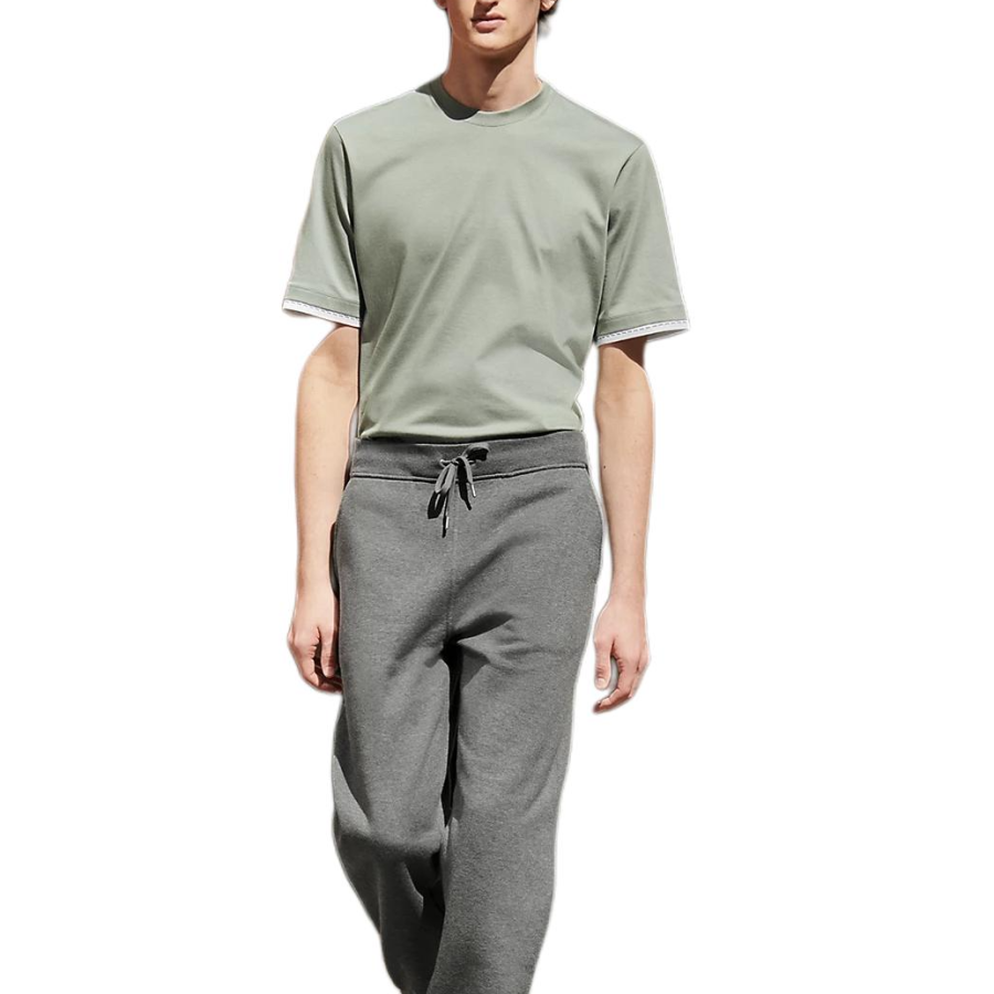 HERMES T Shirts Men's Green Crew Neck Thin Other