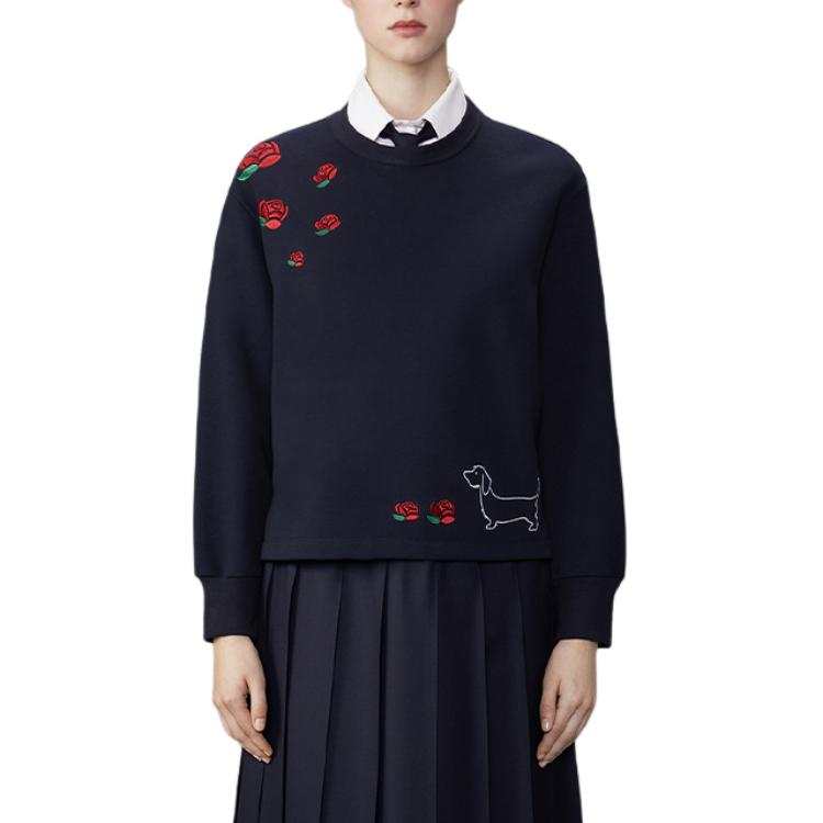 THOM BROWNE THOM BROWNE Hector-Embroidered Crewneck Sweatshirt