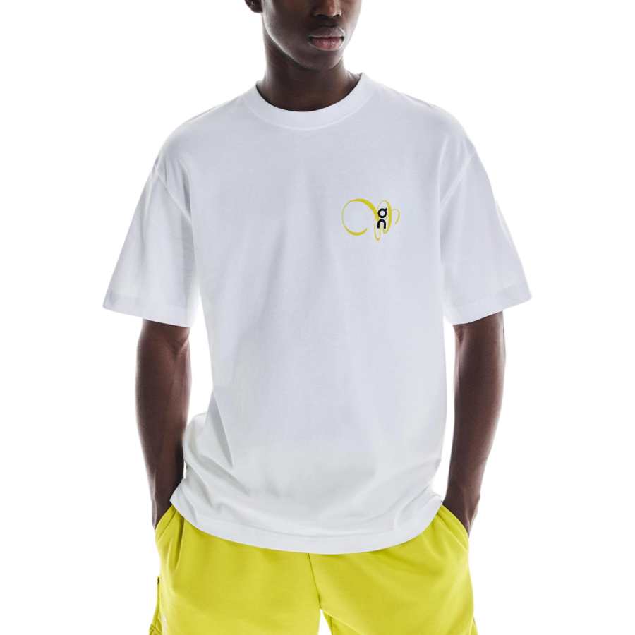 On Club T Graphic T Shirt Men's White/Lime