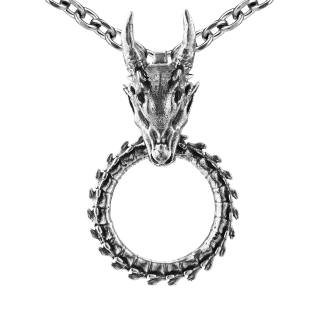 Shiraki Black Ice Silver Alloy Necklaces Men's