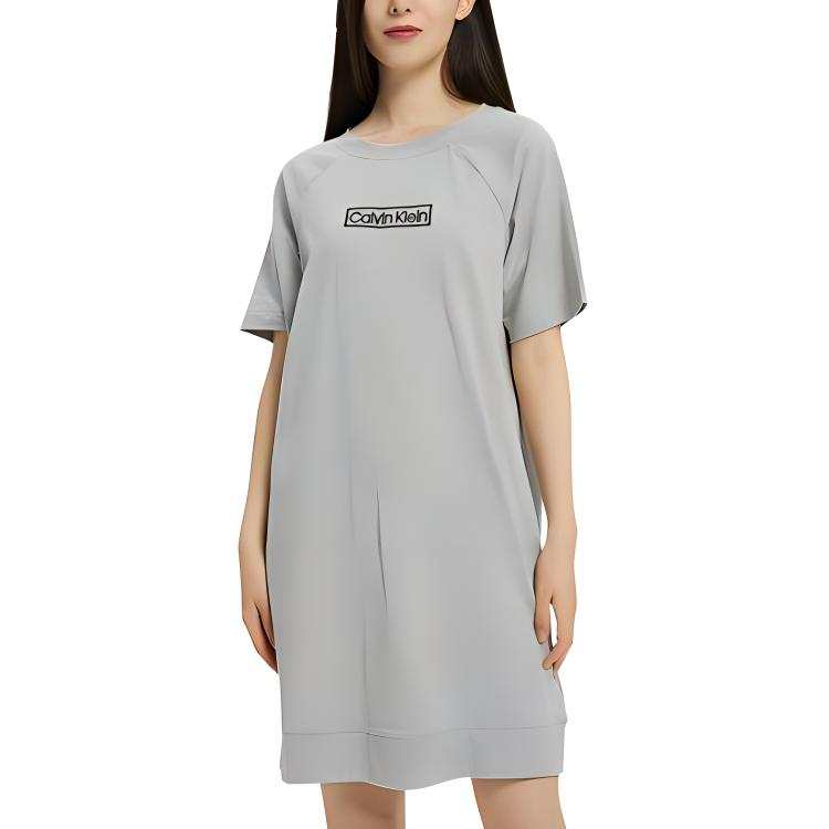 CALVIN KLEIN Short Sleeved Dress Women's Coconut Gray