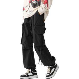 COMOWA Casual Pants Unisex Moderate Cuffed Pants