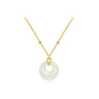 Gongzhu Hetian Jade Necklace Gift Box Set Items Pale Greenish White Jade Women's