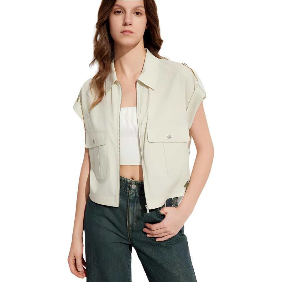 ELLE Shirts Women's Light Green Lapel Moderate Shirt