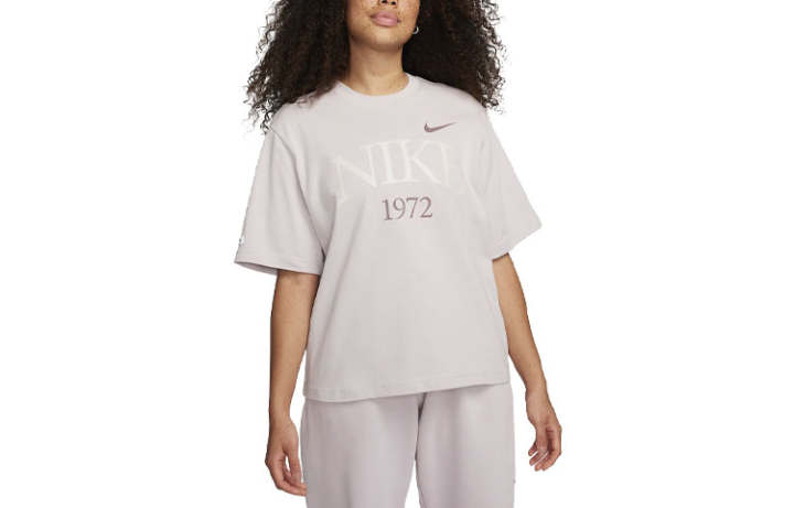 Nike Nike Sportswear Classics Drop Shoulder Sleeve T Shirt Women's Platinum Purple