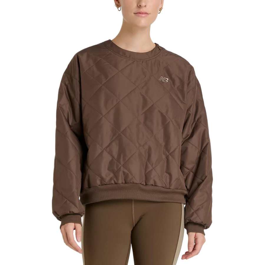 New Balance New Balance Quilted Woven Sweatshirt Women's Dark Umber