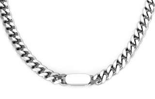 GENANX Titanium Steel Necklaces Unisex Silver White