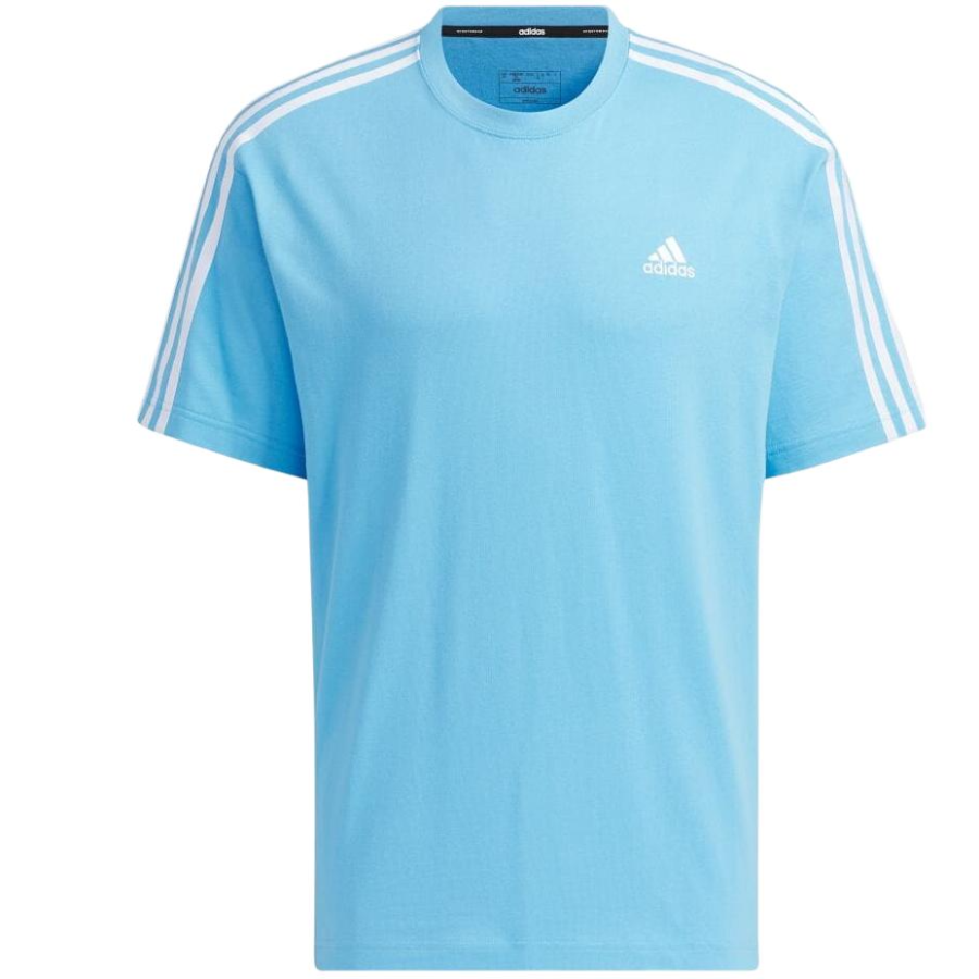 Adidas Adidas T Shirts Men's Blue Crew Neck Moderate Straight Fit