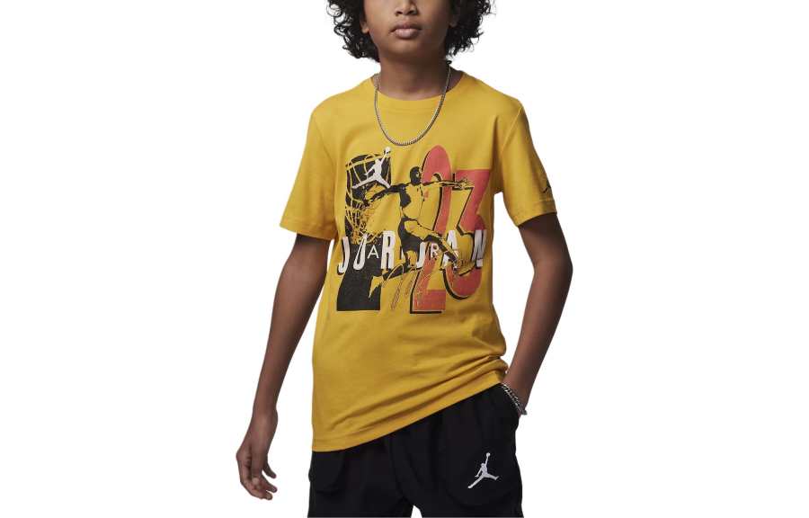 Jordan Jordan Kids' Apparel Graphic T Shirt T Shirt Kids' Yellow