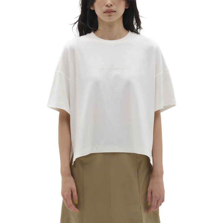New Balance New Balance Drop Shoulder Sleeve T Shirt Women's White