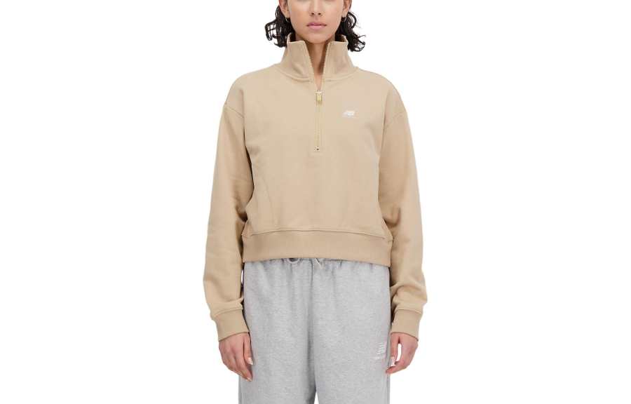 New Balance New Balance Athletics Remastered French Terry 1/4 Zip Sweatshirt Women's Beige Yellow