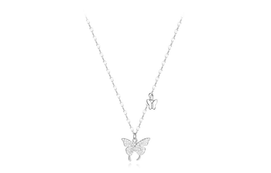 Muyan S999 Fine Silver Starlight Butterfly Necklace Women's