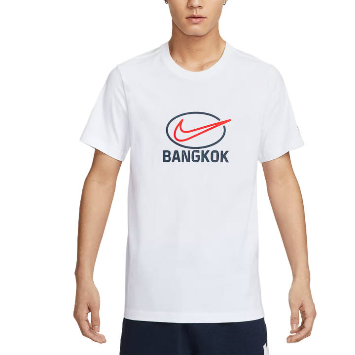 Nike Nike Sportswear T Shirts Men's White Crew Neck Moderate Straight Fit