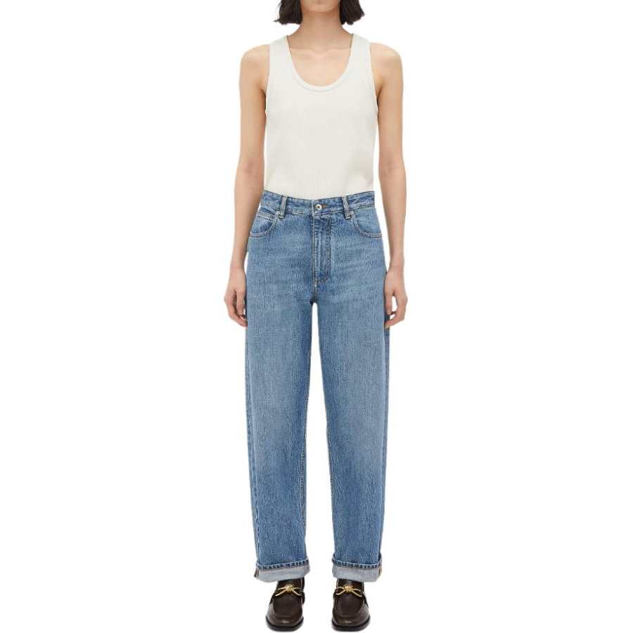 Bottega Veneta Turn-Up Hem Denim Jeans