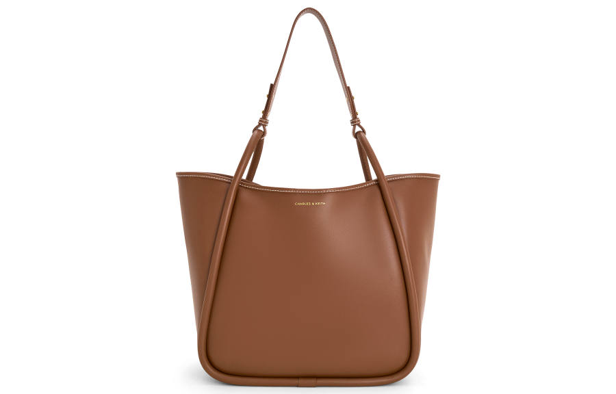CHARLES&KEITH Pu Shoulder Bag Large Women's Cream Milk White/Black/Chocolate