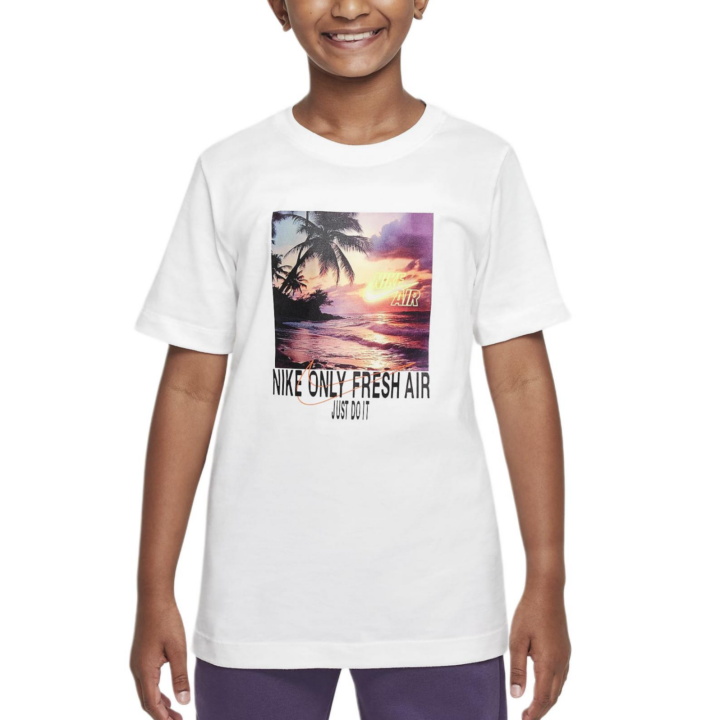 Nike Nike T Shirt White/Dark Red Teenagers