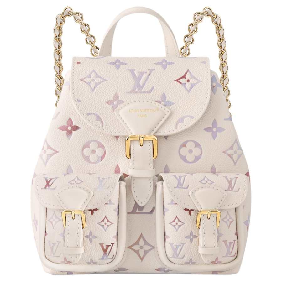 LOUIS VUITTON BACKUP Embossed Grain Cow Leather Backpack Women's Dream Purple