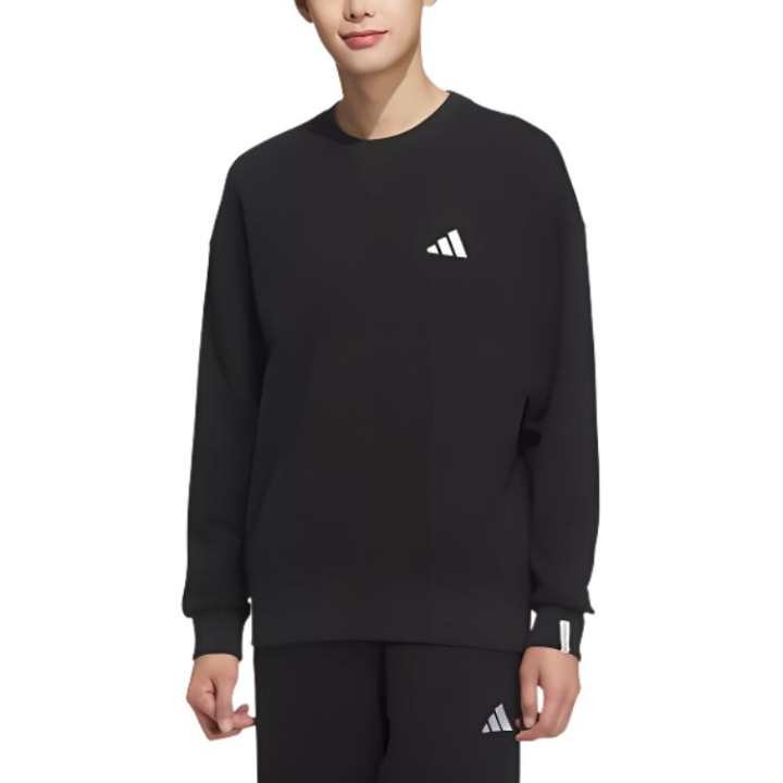 Adidas Adidas Clothing Sweatshirts Unisex Black Crew Neck Moderate