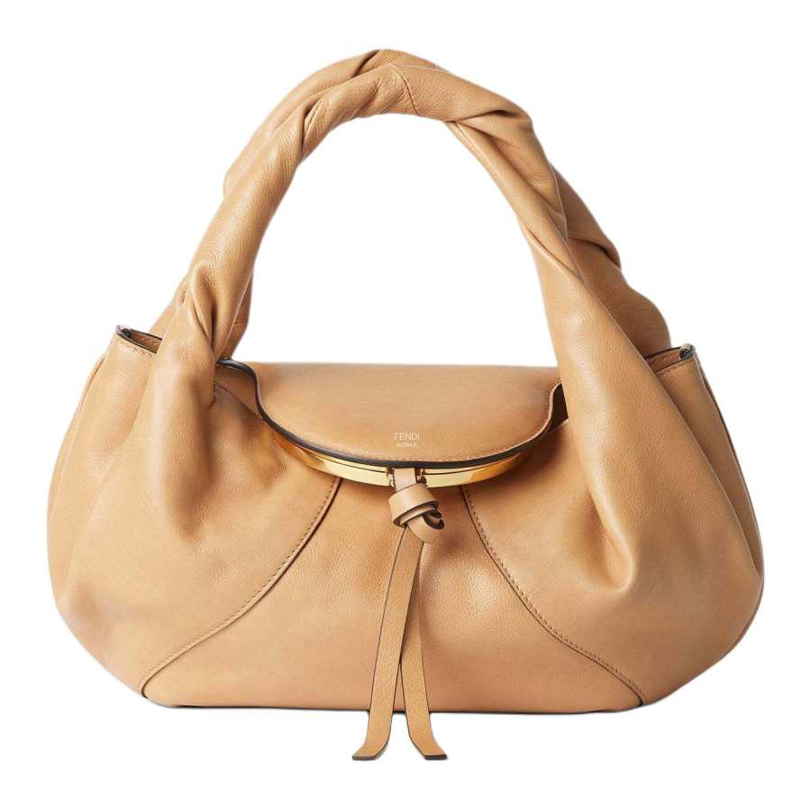 FENDI Calfskin Shoulder Bag, Crossbody Bag, Handbag Small Women's Light Umber